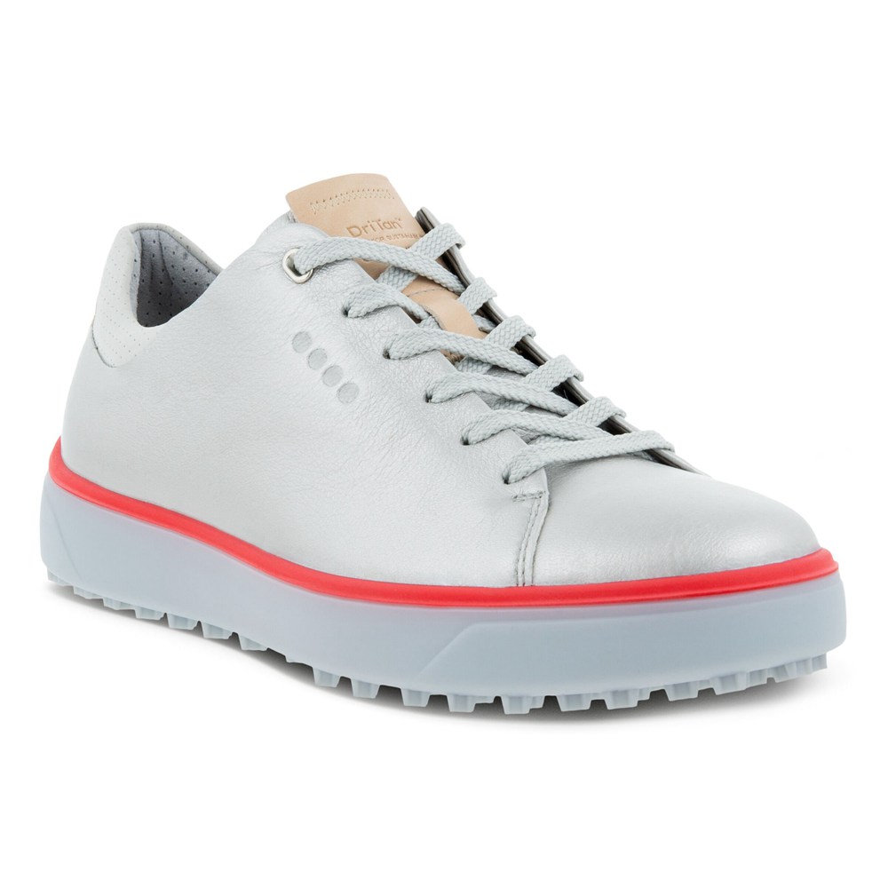 ECCO Womens Golf Shoes Silver - Tray Laced - SRV-034781